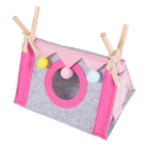 CIYODO Zelte Für Haustiere Plüsch Höhle Schwein Hütte Heu Hamster Drinnen Nest Klein Verstecke Sachen Hase Kaninchen Gemütlich Stoff Rosa von CIYODO