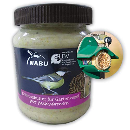 CJ Wildlife Erdnussbutter für Gartenvögel mit Mehlwürmer, Sparpaket 12 x 330g von CJ Wildlife