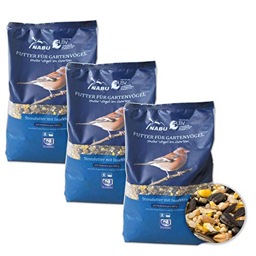 CJ Wildlife Wildvogel-Streufutter mit Insekten, Winterfutter, Sparpack 3 x 2 kg von CJ Wildlife