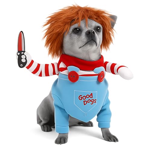 Hundekostüm 3-teiliges Set, Gruselige Halloween-Veranstaltungen, Chucky Hundebekleidung & Zubehör, S Größe für Hunde Hundekostüm 3-teiliges Set, Gruselige Halloween-Veranstaltungen, Chucky Hundebekleidung & Zubehör, S Größe für Hunde von CJAPGJW