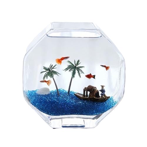 Terrarium Kreatives achteckiges Glas-Aquarium, verdicktes Glas, transparentes Aquarium, kleines Aquarium for den Schreibtisch zu Hause Insekten Schildkröten von CJHFR472SG