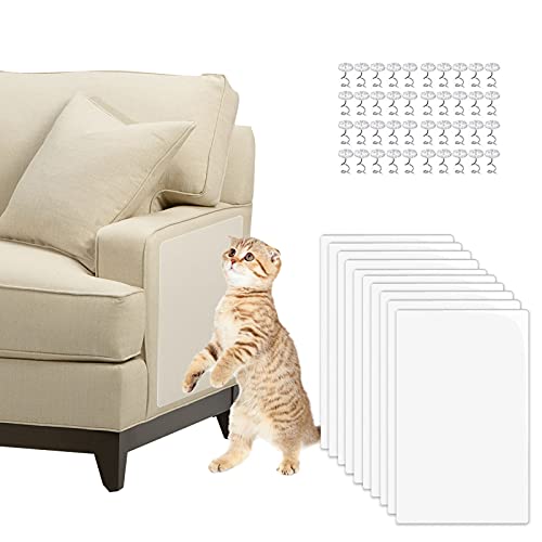 Anti Cat Scratch Furniture Protector, 10 Packs Transparent Cat Scratch Guards, Cat Claw Guards Cat Scratch Pads for Sofa, Carpets (40cm *30cm) von CJHZQYY