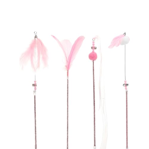 CJKDXDH Katzenspielzeug, Katzenspielzeug, Haustierzubehör, Band, bissfest, selbsthervorhebend, Katzenstock mit Glocke, Spielzeug-Set, Kombi-Katzenspielzeug, 4 Stück CJKDXDH Katzenspielzeug, Katzenspielzeug, Haustierzubehör, Band, bissfest, selbsthervorhebend, Katzenstock mit Glocke, Spielzeug-Set, Kombi-Katzenspielzeug, 4 Stück von CJKDXDH