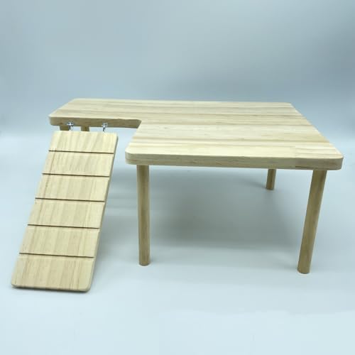 Hamster Spielplattform aus Holz mit Leiter, Kleintiere, stehend, Holzplattform für Meerschweinchen, Chinchillas, Rennmäuse, Hamster, 2 Stück, L-förmig, links und rechts, Treppe Hamster Spielplattform aus Holz mit Leiter, Kleintiere, stehend, Holzplattform für Meerschweinchen, Chinchillas, Rennmäuse, Hamster, 2 Stück, L-förmig, links und rechts, Treppe von CJKDXDH