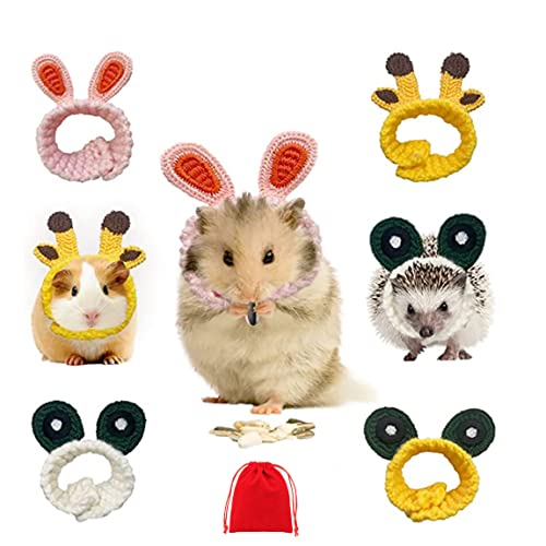 Hamsterhut, Meerschweinchen, Kleidung, Mini-Zylinder, niedlich, handgestrickt, mit Knöpfen für Schlangen, Frosch, kleine Tiere, Kostüm-Zubehör, Foto-Requisiten, 4 Stück Hamsterhut, Meerschweinchen, Kleidung, Mini-Zylinder, niedlich, handgestrickt, mit Knöpfen für Schlangen, Frosch, kleine Tiere, Kostüm-Zubehör, Foto-Requisiten, 4 Stück von CJKDXDH