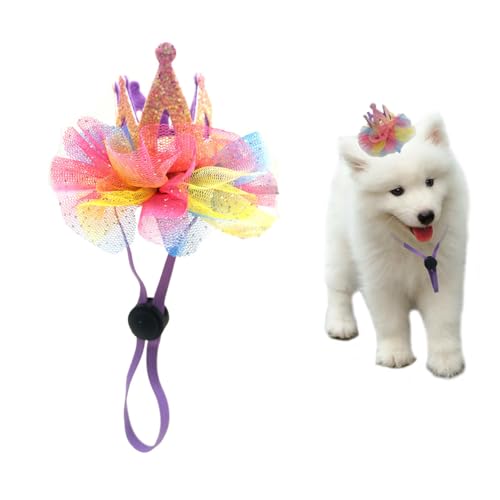 Haustier-Kronenhut, Geburtstagshut, Tiara, Katze, Hund, Krone, Stirnband, Haustierpflege-Zubehör mit verstellbarem Riemen, für Geburtstagsparty, Fotoshooting, Rosa Haustier-Kronenhut, Geburtstagshut, Tiara, Katze, Hund, Krone, Stirnband, Haustierpflege-Zubehör mit verstellbarem Riemen, für Geburtstagsparty, Fotoshooting, Rosa von CJKDXDH