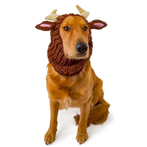 Haustierkostüm mit Hirschgeweih, gestrickt, für Haustiere, warm, gestrickt, Kuh, Hund, Schlauchschal für Haustiere, Frohe Weihnachten, Hundegeweih, Stirnbänder, elastisches Band, verstellbar Haustierkostüm mit Hirschgeweih, gestrickt, für Haustiere, warm, gestrickt, Kuh, Hund, Schlauchschal für Haustiere, Frohe Weihnachten, Hundegeweih, Stirnbänder, elastisches Band, verstellbar von CJKDXDH
