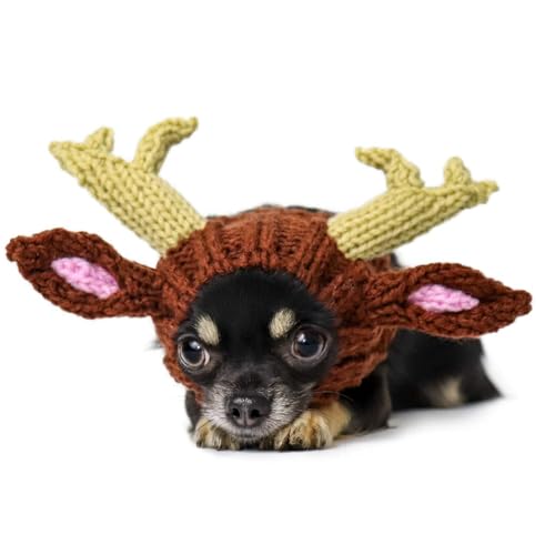 Haustierkostüm mit Hirschgeweih, gestrickt, für Haustiere, warm, gestrickt, Kuh, Hund, Schlauchschal für Haustiere, Frohe Weihnachten, Hundegeweih, Stirnbänder, elastisches Band, verstellbar Haustierkostüm mit Hirschgeweih, gestrickt, für Haustiere, warm, gestrickt, Kuh, Hund, Schlauchschal für Haustiere, Frohe Weihnachten, Hundegeweih, Stirnbänder, elastisches Band, verstellbar von CJKDXDH