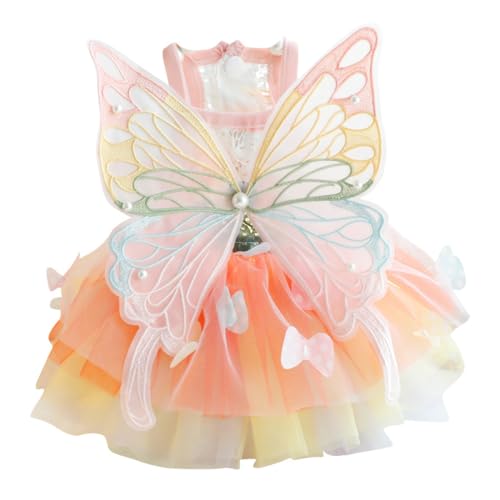 Schmetterlingskostüm für kleine Hunde, Mädchen, Welpen, Tutu, Prinzessinnenkleid, Katze, Haustier-Kostüm, bunt, niedliches Schmetterlingskostüm für Kätzchen, Chihuahua, Yorkie, Zwergspitz Schmetterlingskostüm für kleine Hunde, Mädchen, Welpen, Tutu, Prinzessinnenkleid, Katze, Haustier-Kostüm, bunt, niedliches Schmetterlingskostüm für Kätzchen, Chihuahua, Yorkie, Zwergspitz von CJKDXDH