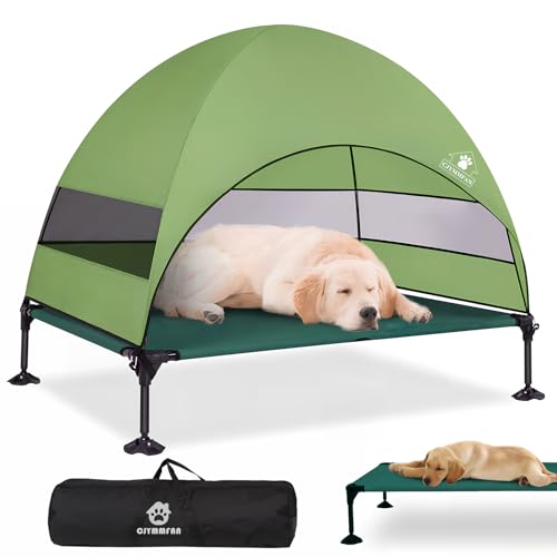 CJYMMFAN Hundebett mit Baldachin für große Hunde, Grün, 106,7 cm L x 76,2 cm B x 83,8 cm T von CJYMMFAN
