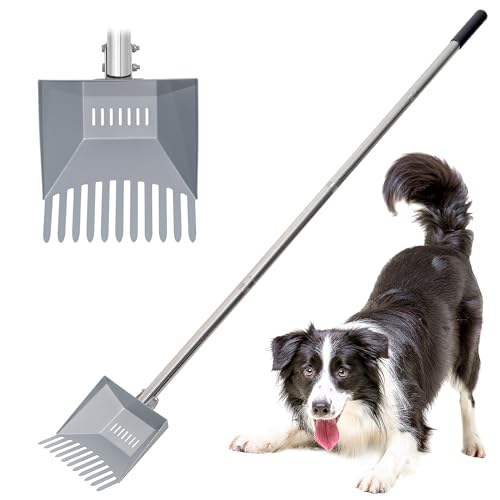 CKLT Robuste Kotschaufel, 167,6 cm, Federstahlschaufel, langer Edelstahlgriff, Hundekotschaufel für große Hunde, zum Entfernen von Haustierabfällen im Freien von CKLT