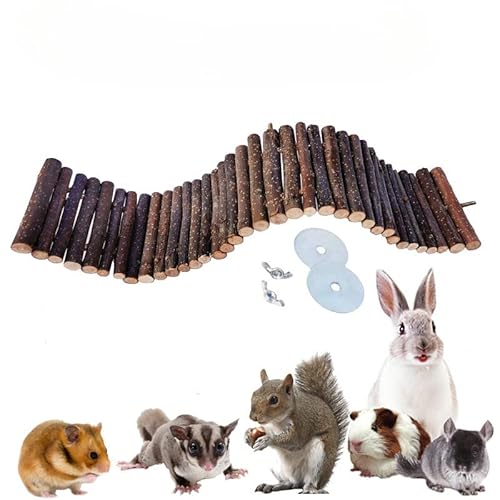 Holzleiter für Hamster, Rennmäuse, Maus, Käfig, mit biegbarer Lebensbrücke, Spielzeug für Hamster, Klettern, Übungen, Kauen von CKPLAS