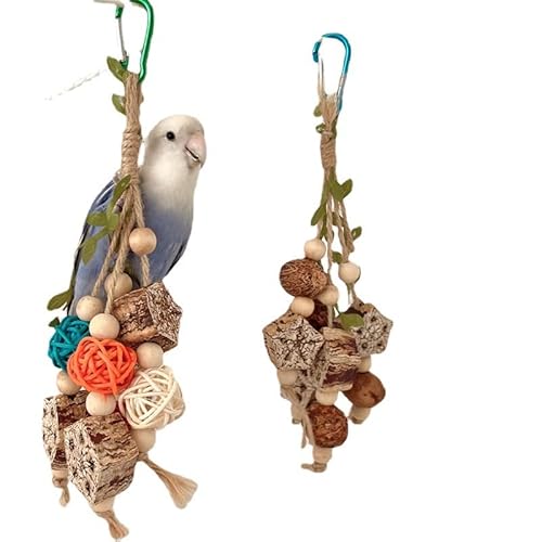 Vogel-Kauspielzeug aus natürlichem Holz für Papageien, 27 cm, 2 Stück von CKPLAS