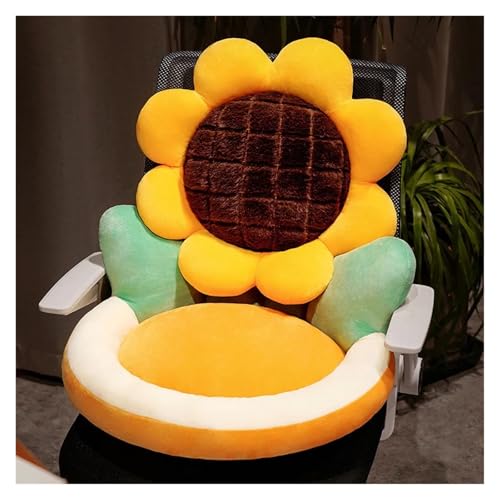 CKQshenKouyicKQ Niedliches Sonnenblumenkissen, Cartoon, schöne und Bequeme, halbgeschlossene Rückenlehne, Lordosenstütze, Tatami-Matte for Studenten, Zuhause, Büro(1) von CKQshenKouyicKQ