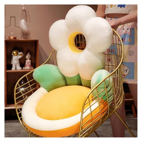 CKQshenKouyicKQ Niedliches Sonnenblumenkissen, Cartoon, schöne und Bequeme, halbgeschlossene Rückenlehne, Lordosenstütze, Tatami-Matte for Studenten, Zuhause, Büro(4) von CKQshenKouyicKQ