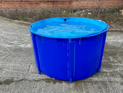 Segeltuch-Fischteich, oberirdischer Teich, oberirdische Teiche für Fische, großer, faltbarer, langlebiger Kunststoffteich mit Halterung für Koi-Haltebecken, Bewässerungsbandrahmen (2,0 x 1) von CL CLC