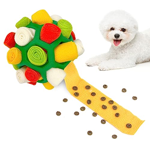 CLABESICS Schnüffelball für Hunde,Schnüffelteppich Schnüffelspielzeug Interaktive Hundespielzeug Intelligenzspielzeug tragbarer Snuffle Ball Toy für Kleine Mittelgroße Haustier(Gelb Grün) von CLABESICS