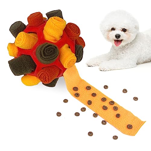 CLABESICS Schnüffelball für Hunde,Schnüffelteppich Schnüffelspielzeug Interaktive Hundespielzeug Intelligenzspielzeug tragbarer Snuffle Ball Toy für Kleine Mittelgroße Haustier(Orange) von CLABESICS