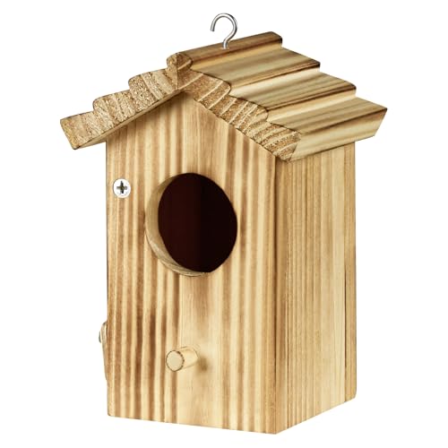 CLACKIBUKVYZ Kolibri-Haus zum Aufhängen im Freien – Kleiner Vogel-Nistkasten für Kolibri, Blauvogel Rotkehlchen, Naturholz Vogelhaus mit Sitzstange – Outdoor-Gartendekoration & Vogelliebhaber Geschenk CLACKIBUKVYZ Kolibri-Haus zum Aufhängen im Freien – Kleiner Vogel-Nistkasten für Kolibri, Blauvogel Rotkehlchen, Naturholz Vogelhaus mit Sitzstange – Outdoor-Gartendekoration & Vogelliebhaber Geschenk von CLACKIBUKVYZ