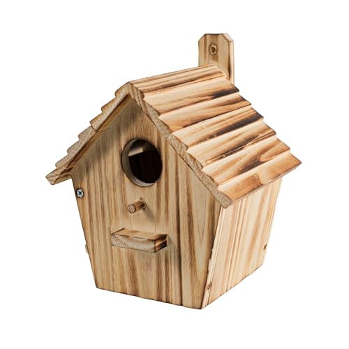 CLACKIBUKVYZ Vogelhäuser – Vogelhaus aus Holz für den Außenbereich mit Stange – 3,8 cm Eingangsloch für Bluebirds, Schraubenschlüssel, Küken und Baumschwalben – Hängendes Vogelhaus für den Garten CLACKIBUKVYZ Vogelhäuser – Vogelhaus aus Holz für den Außenbereich mit Stange – 3,8 cm Eingangsloch für Bluebirds, Schraubenschlüssel, Küken und Baumschwalben – Hängendes Vogelhaus für den Garten von CLACKIBUKVYZ