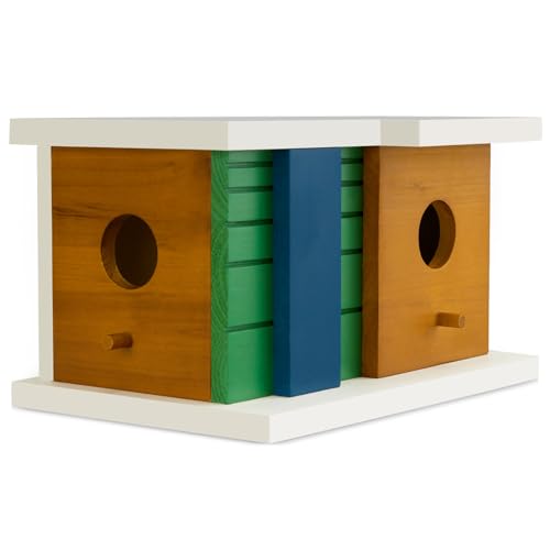 CLACKIBUKVYZ Vogelhaus - Vogelhaus aus Holz mit 2 Eingängen - Outdoor Hängender Vogel-Nistkasten für Bluebirds, Finken, Kardinäle - Langlebiges Massivholz-Design, ideal für Gartendekoration CLACKIBUKVYZ Vogelhaus - Vogelhaus aus Holz mit 2 Eingängen - Outdoor Hängender Vogel-Nistkasten für Bluebirds, Finken, Kardinäle - Langlebiges Massivholz-Design, ideal für Gartendekoration von CLACKIBUKVYZ