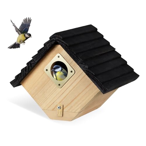 CLACKIBUKVYZ Vogelhaus für draußen, Vogelhäuser für draußen, natürliches Holz, Vogelhütte, Freiraum, Bluebird Fink, Kardinäle, Aufhänger, Vogelhaus für Garten CLACKIBUKVYZ Vogelhaus für draußen, Vogelhäuser für draußen, natürliches Holz, Vogelhütte, Freiraum, Bluebird Fink, Kardinäle, Aufhänger, Vogelhaus für Garten von CLACKIBUKVYZ