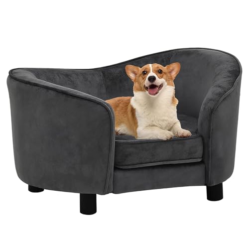CLALER Hundesofa 69x49x40 cm Plüsch Hundecouch Hundebett Haustiersofa hundesofa für kleine Hunde und mittlere Hunde, Dunkelgrau CLALER Hundesofa 69x49x40 cm Plüsch Hundecouch Hundebett Haustiersofa hundesofa für kleine Hunde und mittlere Hunde, Dunkelgrau von CLALER