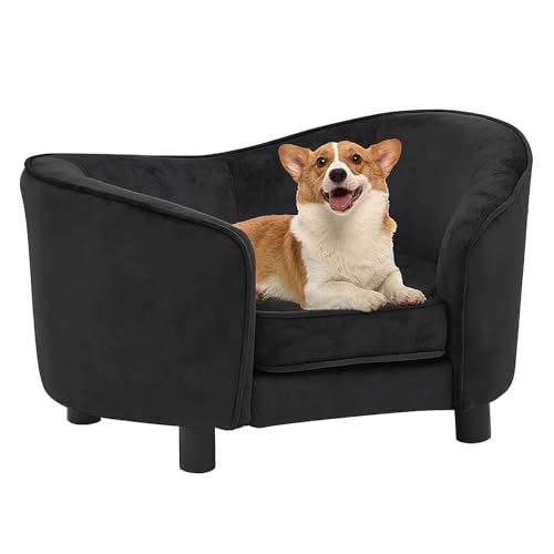CLALER Hundesofa 69x49x40 cm Plüsch Hundecouch Hundebett Haustiersofa hundesofa für kleine Hunde und mittlere Hunde, Schwarz CLALER Hundesofa 69x49x40 cm Plüsch Hundecouch Hundebett Haustiersofa hundesofa für kleine Hunde und mittlere Hunde, Schwarz von CLALER