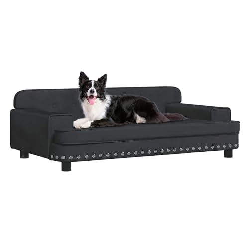CLALER Hundesofa 90x53x30 cm Plüsch Hundecouch Hundebett Haustiersofa hundesofa für kleine Hunde und mittlere Hunde,Schwarz CLALER Hundesofa 90x53x30 cm Plüsch Hundecouch Hundebett Haustiersofa hundesofa für kleine Hunde und mittlere Hunde,Schwarz von CLALER