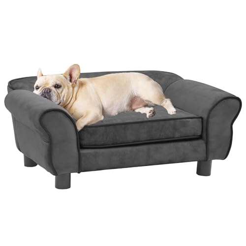CLALER Hundesofa Dunkelgrau 72x45x30cm Plüsch Hundecouch Hundebett Haustiersofa hundesofa für kleine Hunde und mittlere Hunde CLALER Hundesofa Dunkelgrau 72x45x30cm Plüsch Hundecouch Hundebett Haustiersofa hundesofa für kleine Hunde und mittlere Hunde von CLALER