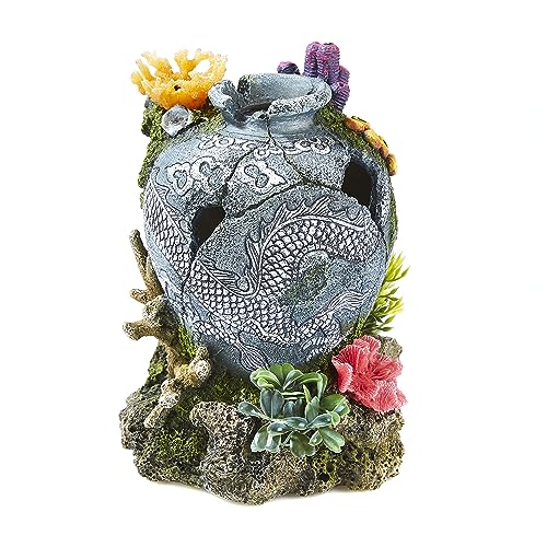 CLASSIC Aquarium Ornament Glas mit Pflanzen/Koralle T&OL von CLASSIC