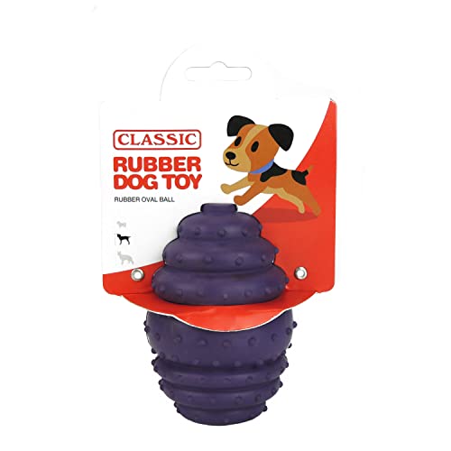 CLASSIC Hundespielzeug aus Gummi, oval, 140 mm, Violett von CLASSIC