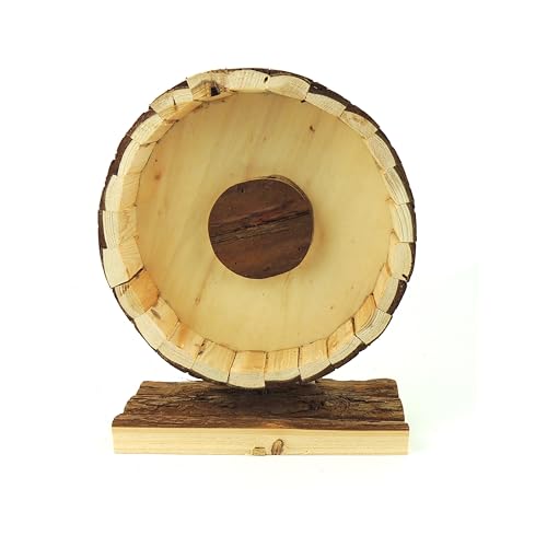 CLASSIC Laufrad aus Naturholz für Kleintiere, 20 cm, leises Spinner, ideal für Hamster, Mäuse, Rennmäuse und andere kleine Haustiere von CLASSIC