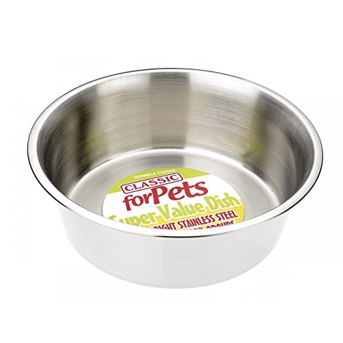 Classic Stainless Steel Metal Dog Bowl 14"-11" von CLASSIC