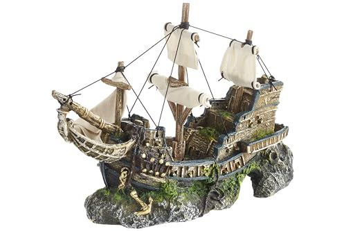 Monster Pet Supplies Klassische Galleon mit Segeln, Polyresin, 33 cm von CLASSIC