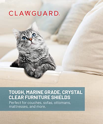 CLAWGUARD Marine Grade Furniture Shields The Ultimate Clear Cat Scratch Pads to Protect & Cover Couch/Sofa/Chair/Upholstery, Crystal Clear von CLAWGUARD