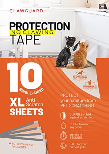 CLAWGUARD Schutzband 10er Pack XL Blätter - Möbelschutz vor Hundekratzer - Anti Kratzer für Katzen - Türschutz für Hunde - Trainingsband Barriere für Ecken, Sofa, Stühle, Bildschirme, Böden CLAWGUARD Schutzband 10er Pack XL Blätter - Möbelschutz vor Hundekratzer - Anti Kratzer für Katzen - Türschutz für Hunde - Trainingsband Barriere für Ecken, Sofa, Stühle, Bildschirme, Böden von CLAWGUARD