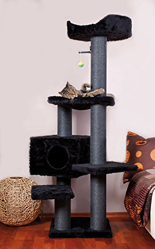 CLEVERCAT Kratzbaum Black Panther. Top standsicheres Modell in Top stylischen Design. Für die Moderne, Junge Wohnung und den verwöhnten Stubentiger. Made in Germany 633.10 von CLEVERCAT