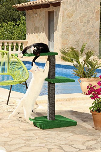 Clevercat Outdoor Kratzbaum Modell Terrasso Funny. Ideal für Terasse oder Balkon, damit Ihr Stubentiger auch an der frischen Luft die Kralle wetzen kann, Made in Germany (7430) von CLEVERCAT