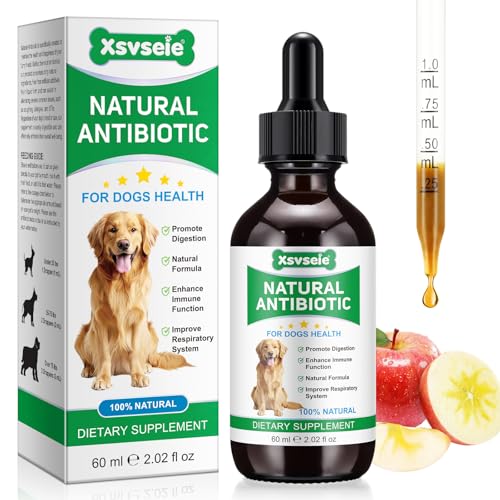 Antibiotika für Hunde-60ml，Hund Antibiotika，Natürliche Antibiotika für Hunde，juckende Haut Relief，Unterstützt Allergie Relief，Hund Antibiotika für Haut-Infektion-Bacon Flavor von CLFJLXYX