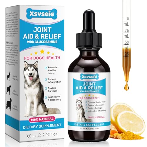 Gelenkergänzung für Hunde 60ml - Flüssigtropfen für Seniorenhunde mit Glucosamin | Natürliche Schmerzlinderung & Unterstützung für Hüfte & Gelenke | Reduziert Entzündungen & Steifheit | Rindfleischges von CLFJLXYX