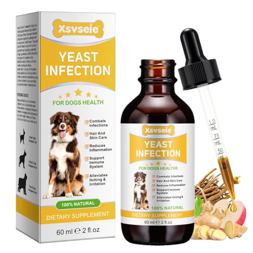 Natürliche Hefepilz-Behandlung für Hunde, Linderung Ohrenentzündungen & Juckender Haut - Stoppt Entzündungen,Hefepilzinfektion bei Hunden, Stärkt Immunsystem - 100% Pflanzlich mit Speckgeschmack 60mL Natürliche Hefepilz-Behandlung für Hunde, Linderung Ohrenentzündungen & Juckender Haut - Stoppt Entzündungen,Hefepilzinfektion bei Hunden, Stärkt Immunsystem - 100% Pflanzlich mit Speckgeschmack 60mL von CLFJLXYX