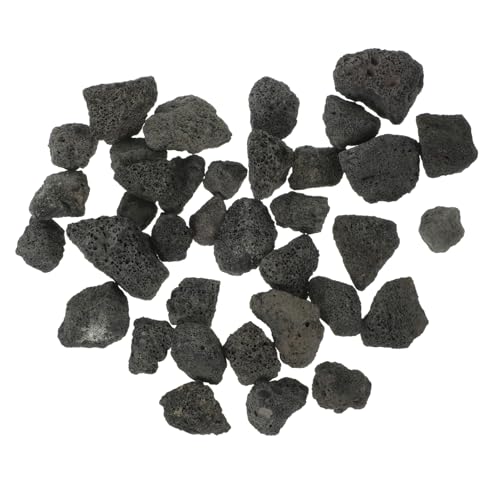 CLISPEED 1 Packung Aromatherapie Bottom Dekoration naturdeko Aromapad Lavastein Dekoration lavagestein für Aquarium Dekorativer Felsen Aquarium Steine Schwarz vulkanische Felsen Black von CLISPEED