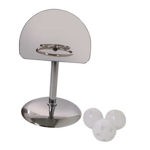 CLISPEED 1 Satz Papageienkorb Spieße Hirse Netz Papageienzubehör Vogelschaukel für Käfig Spiele Bird Toys papageienspielzeug Vogeltrainingsspielzeug Vogel-Basketballspielzeug Plastik Silver von CLISPEED