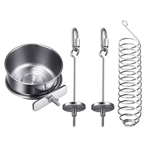 CLISPEED 1 Satz Vogel liefert Papageienkäfige Vogelbecher für Käfige Papagei Spielstand Vogelhäuschen Papagei Bird Toys Papageienfruchtgabel Vogelspielerei Rostfreier Stahl Silver von CLISPEED