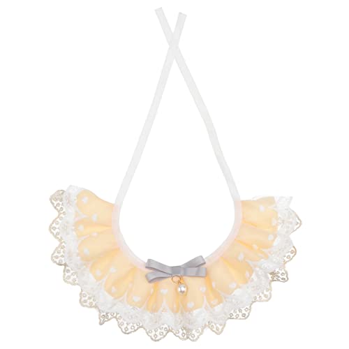 CLISPEED 1 Stück Pet-spitzenschal Für Katzen Haustierschal Aus Spitze Party Haustier-lätzchen Schalkragen Für Haustiere Hochzeit Hallo Spitze Hundehalsband Name Geburtstag Schild Yellow von CLISPEED