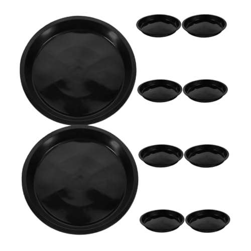 CLISPEED 10 Stück Basis für Blumentöpfe Anlage Folienpfannen Pflanzenuntersetzer Liner dreibein stativ stativzubehã¶r Pflanzenentwässerungsschale Kunststoffschalen für Pflanzen pp Black von CLISPEED