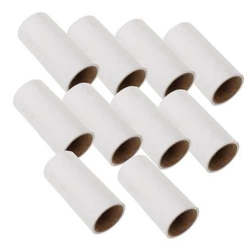 CLISPEED 10 Stück Extra Klebrige Fusselrolle Nachfüllpapier Tragbarer und Tierhaarentferner für Kleidung Teppich Möbel Weiß Effektive von Haustierhaaren und von CLISPEED