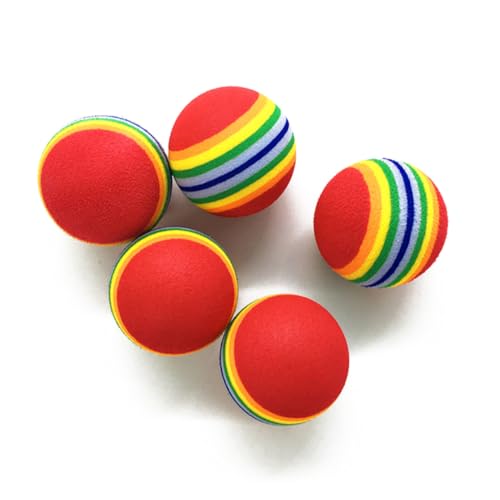 CLISPEED 12 Stück Teiliges Eva Hundespielbälle Bunte Regenbogenfarben Langlebig Leicht Interaktives Kauspielzeug Welpen Training Apportieren für Kleine Hunde von CLISPEED