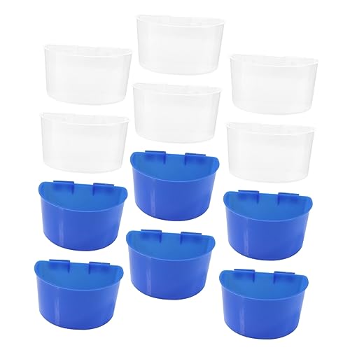 CLISPEED 12Er-Box Vogel Sandbecher Trinker Vogelfutterbecher Wasser klein Essen vogelkäfig Birdcage vogeltränke käfig Bird cage einfache Käfigfütterung Vogelhäuschen aus Kunststoff Plastik von CLISPEED